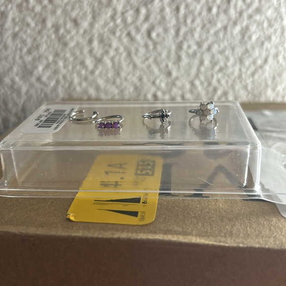 14 Piece L Shape & Hoop Nose Ring Bundle 18g - Picture 8 of 9